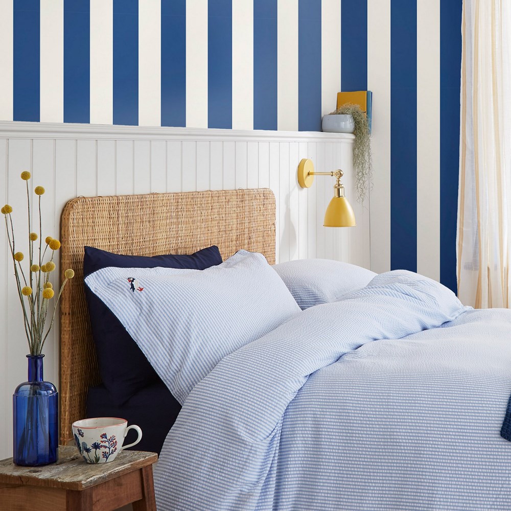 Harborough Stripe Wallpaper 118550 by Joules in Coast Blue